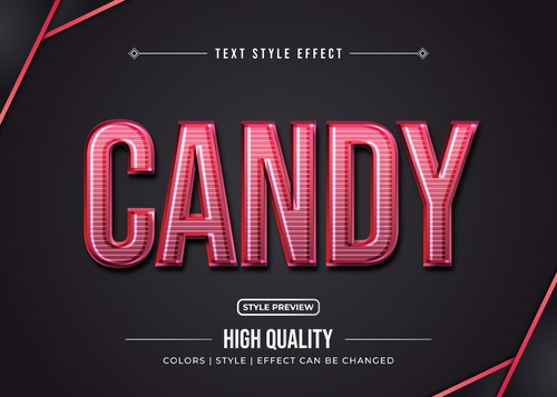 Candy editable font effect text illustration vector