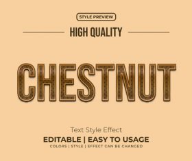 Chestnut editable font effect text illustration vector