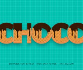 Choco editable font effect text vector