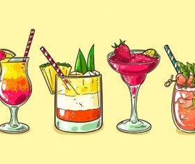 Cocktail Drinks Poster Vector