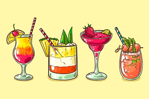 Cocktail Drinks Poster Vector