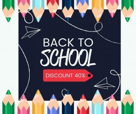 Colored Pencil Back To School Background Vector