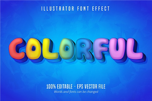 Colorful Text Effect Vector