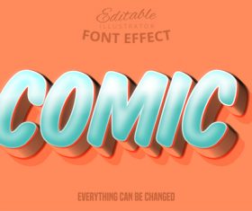 Comic editable font effect text illustration vector