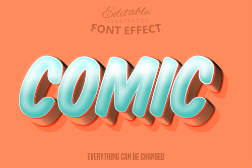 Comic editable font effect text illustration vector