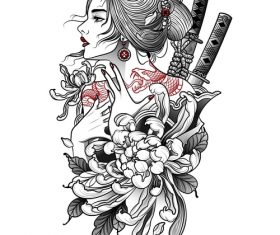 Comic female warrior vector