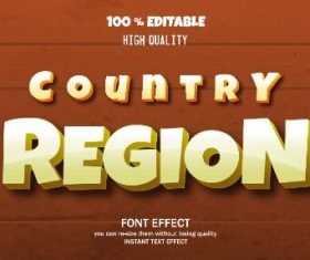 Country Region Editable Text Effect Vector