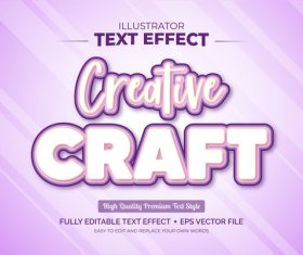 Craft editable font effect text vector