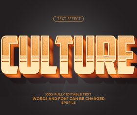 Cul ture editable font effect text illustration vector