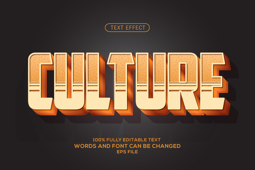 Cul ture editable font effect text illustration vector