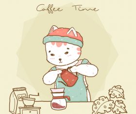 Cute cartoon cat vector