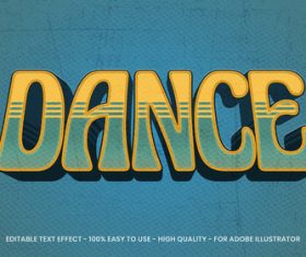 Dance editable font effect text vector