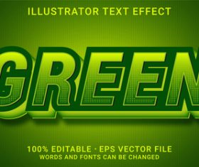 Dark green editable font ffecte text vector