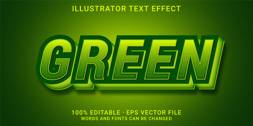 Dark green editable font ffecte text vector