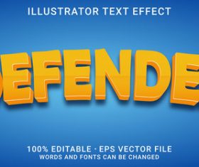 Defender editable font ffecte text vector