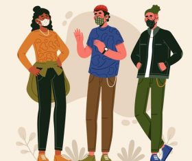 Dialogue wearing mask vector