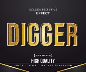 Digger editable font effect text illustration vector