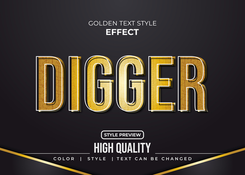 Digger editable font effect text illustration vector