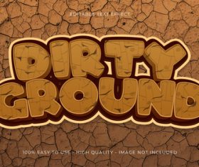 Dirty ground editable font effect text vector