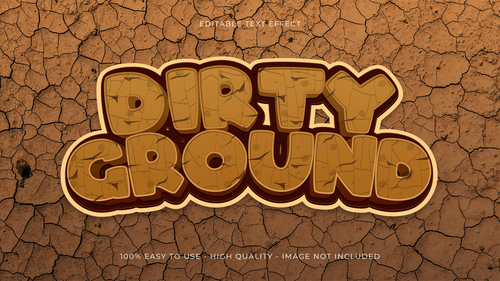 Dirty ground editable font effect text vector