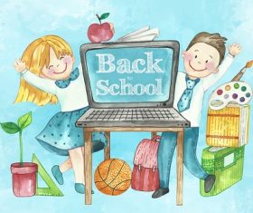 Drawing Back to School Background Vector