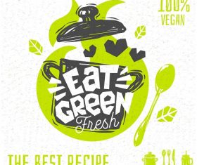 Eat Green Fresh Poster Vector