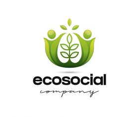 Eco Social Company Sample Logo Vector