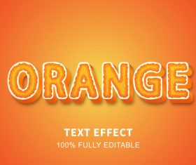 Editable effect orange font text illustration vector
