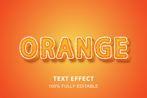 Editable effect orange font text illustration vector