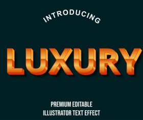 Editable font effect text orange illustration vector