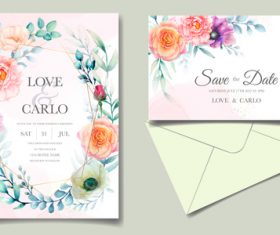 Elegant wedding invitation card vector