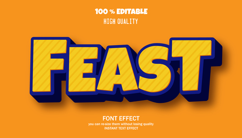 FEAST editable font effect text vector