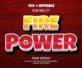 FIRE POWER editable font effect text vector