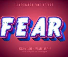 Fear Text 3D Font Vector