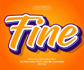 Fine editable font effect text illustration vector