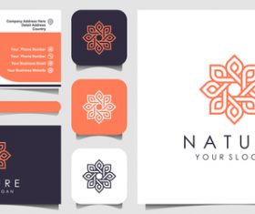 Flower pattern business card logo vector