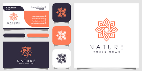 Flower pattern business card logo vector