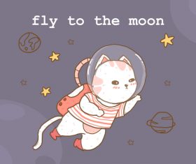 Fly to the moon vector