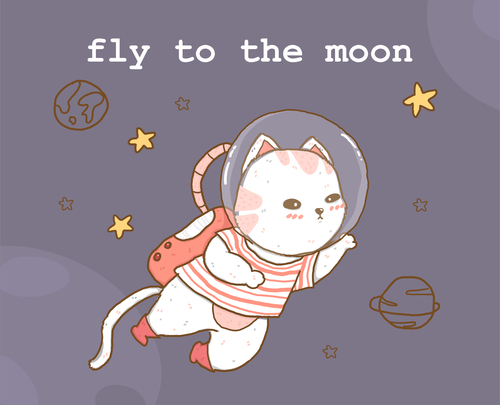 Fly to the moon vector