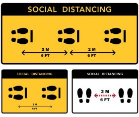 Foot Sign Social Distance Sign Vector