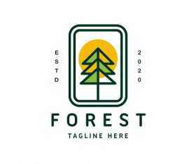 Forest Tag Line Logo Vector