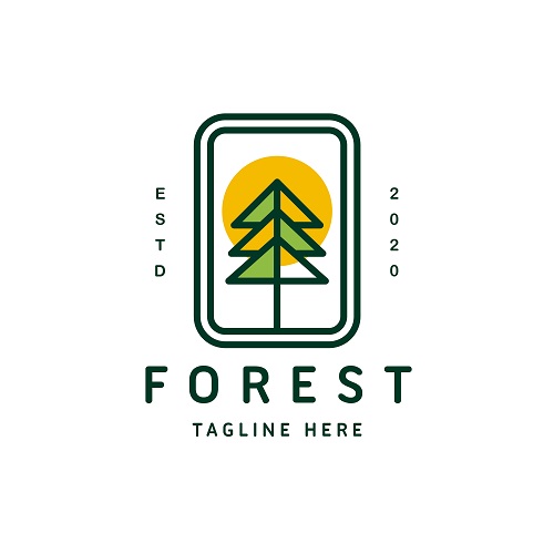 Forest Tag Line Logo Vector