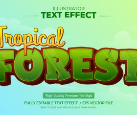 Forest editable font effect text vector
