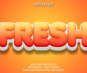 Fresh editable font ffecte text vector