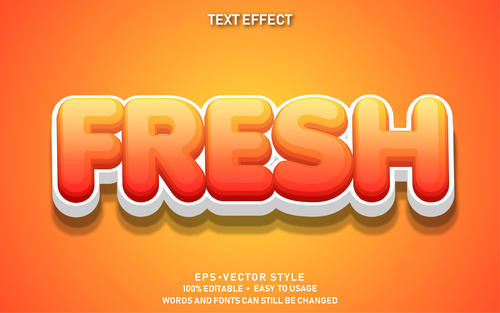 Fresh editable font ffecte text vector