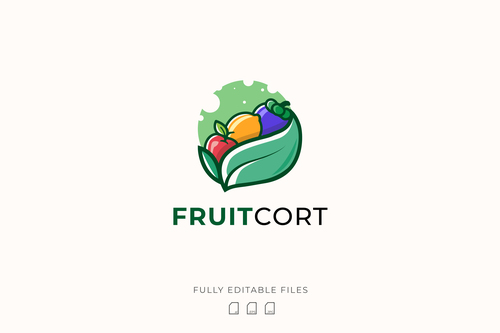 Fresh fruit logo vector