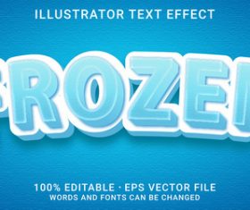 Frozen editable font ffecte text vector