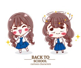 Funny girl anime vector