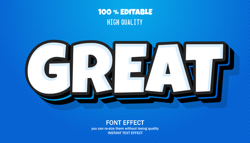 GREAT editable font effect text vector