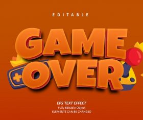 Game Over Text Orange Background Vector